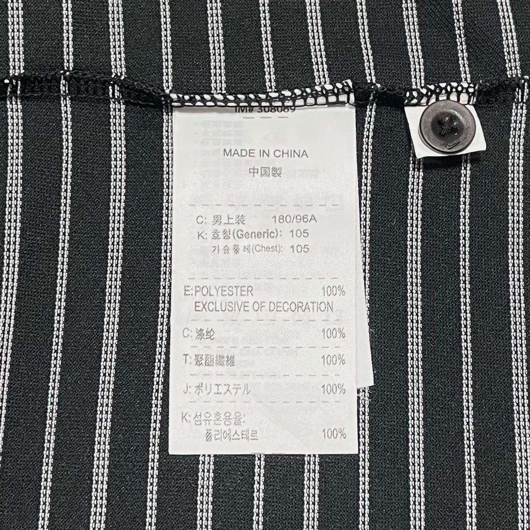 【未使用デッド】00s NIKE GOLF 長袖ポロシャツ 黒 白ボーダー XL