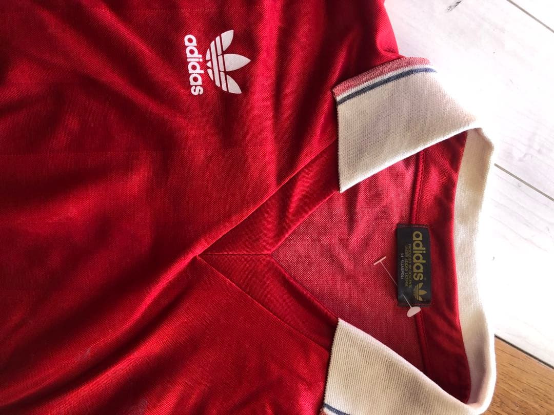 ビンテージ アディダス ジャージ adidas 赤 長袖 ポロシャツ 番号1