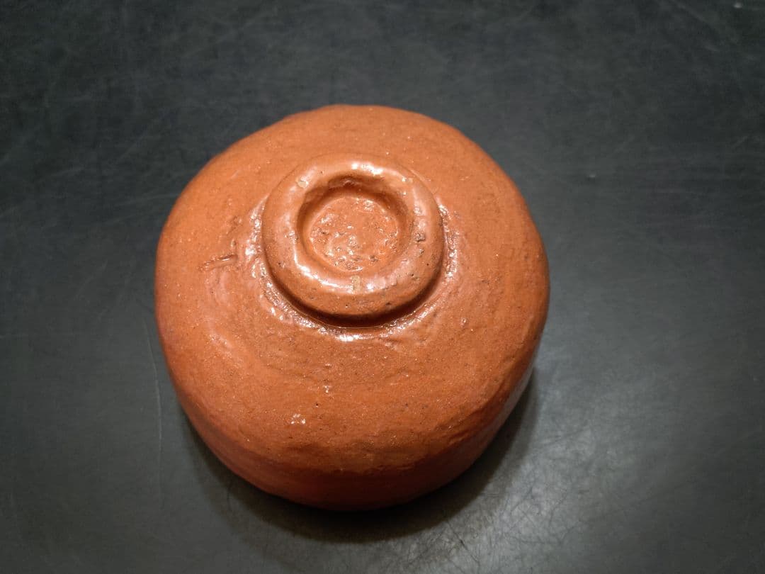 杉本貞光造　今赤茶碗　大亀和尚書付箱　銘　山峔