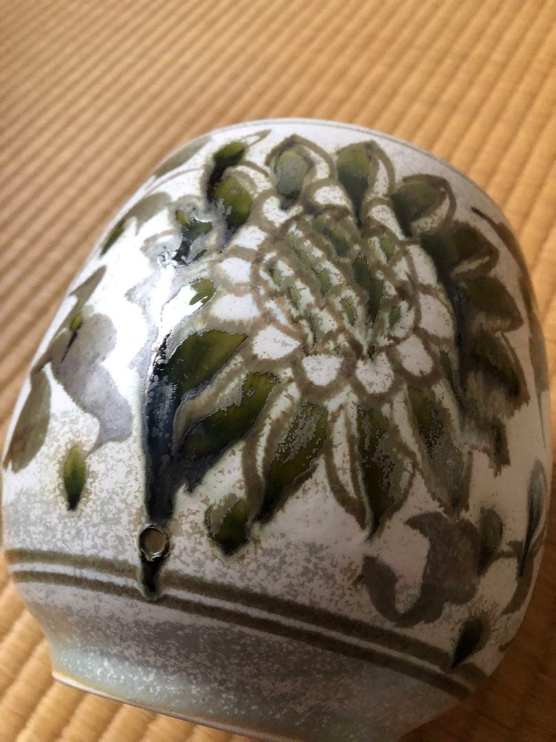 水指　蒼釉　一位窯　田中一晃　氏作　共箱入