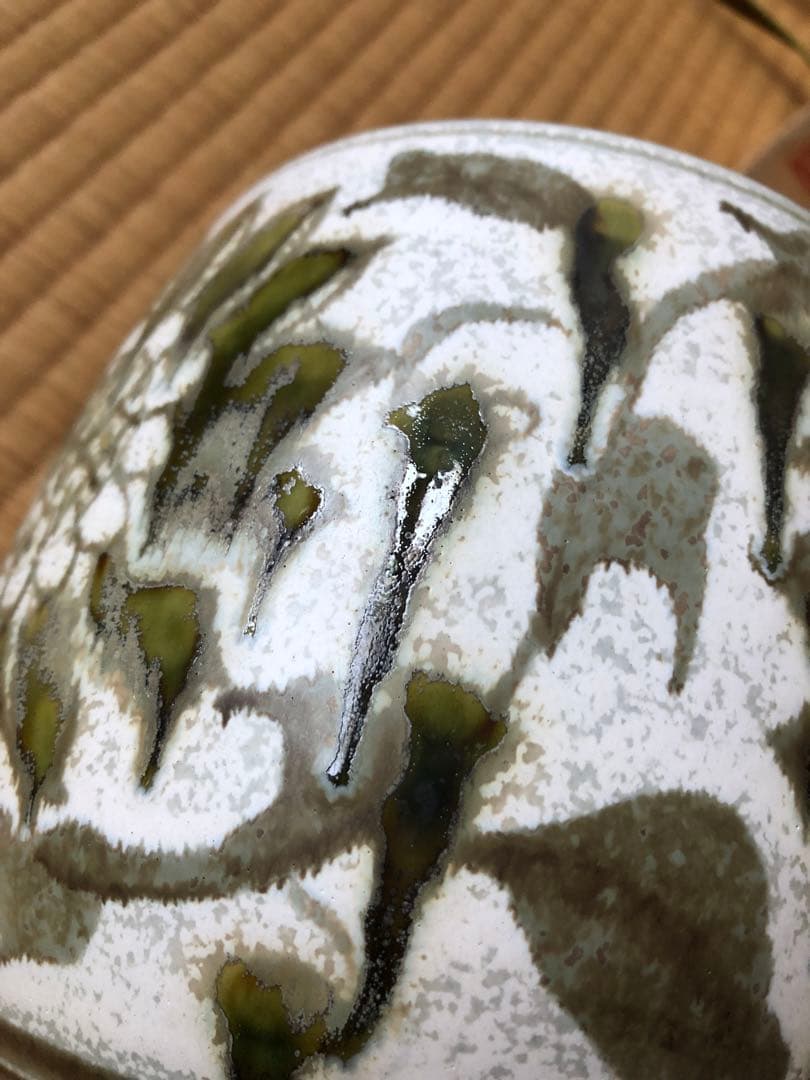 水指　蒼釉　一位窯　田中一晃　氏作　共箱入