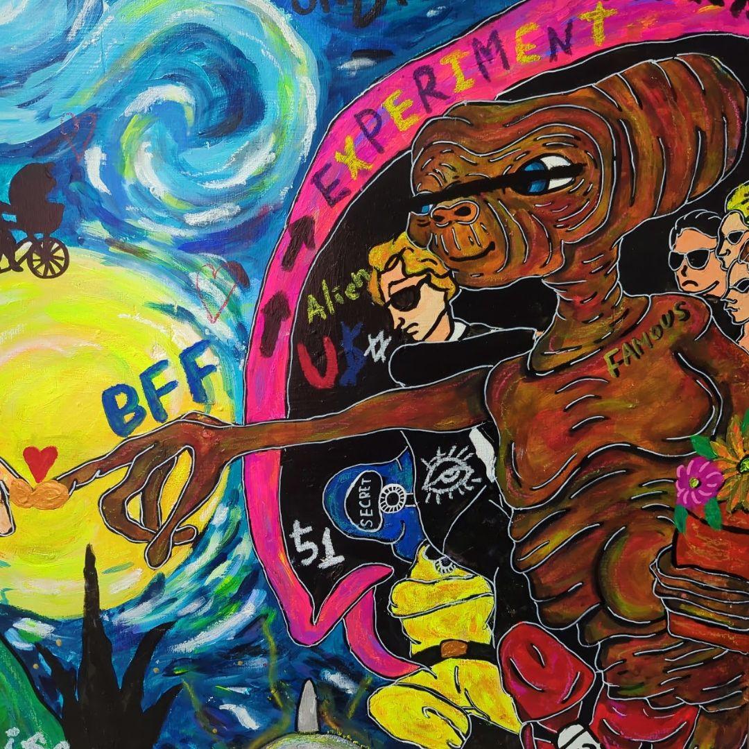 【一点物/SALE】Famous Alien-エリア51の実験台へ-【現代アート