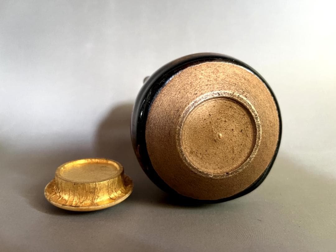 茶入■初代 森本陶谷 兵庫県無形文化財 丹波焼 丹波立杭焼 四滴茶入 時代骨董■