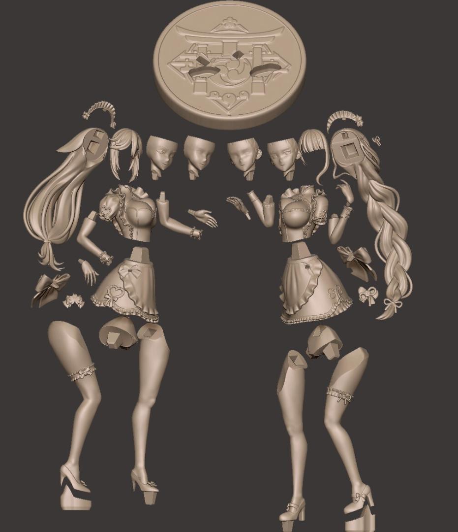 未塗装未組立　ガレキ　ガレージキット　フィギュア　原神　雷電将軍　八重神子　影