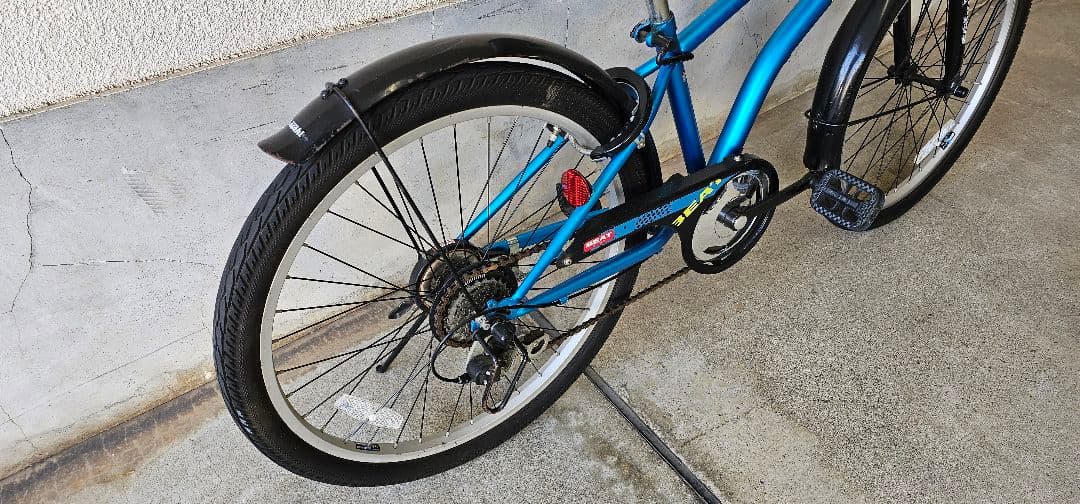 子供用自転車 24インチ 青 前バスケット付き