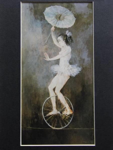 ジャン・ジャンセン、【綱渡り芸人】、希少な額装用画集より、新品額装付、状態良好