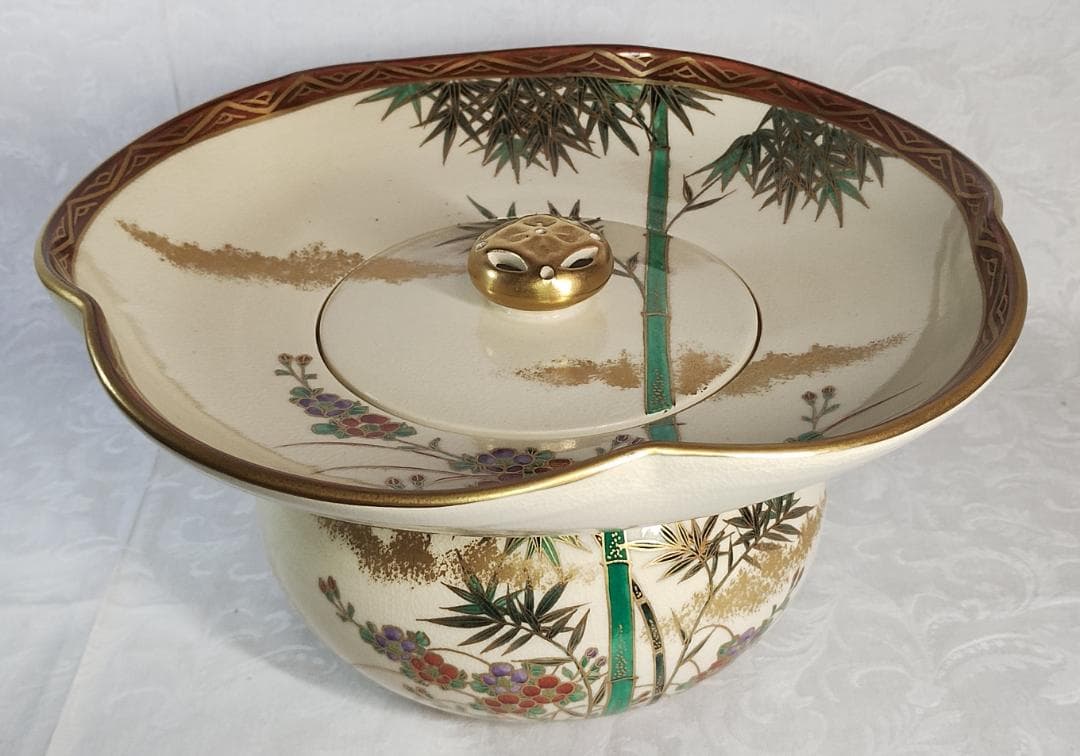 茶道具 砂金袋 城岳造 仁清写 水指