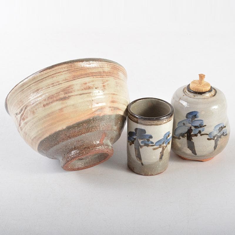 茶道具　根来塗　茶箱　茶碗　棗など　七点　一式　V　R5818