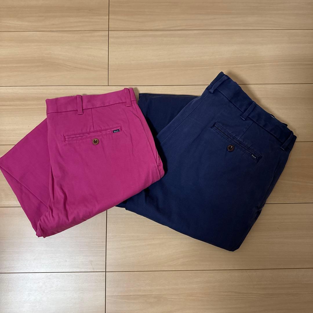 Polo ピンク ネイビー パンツ セット