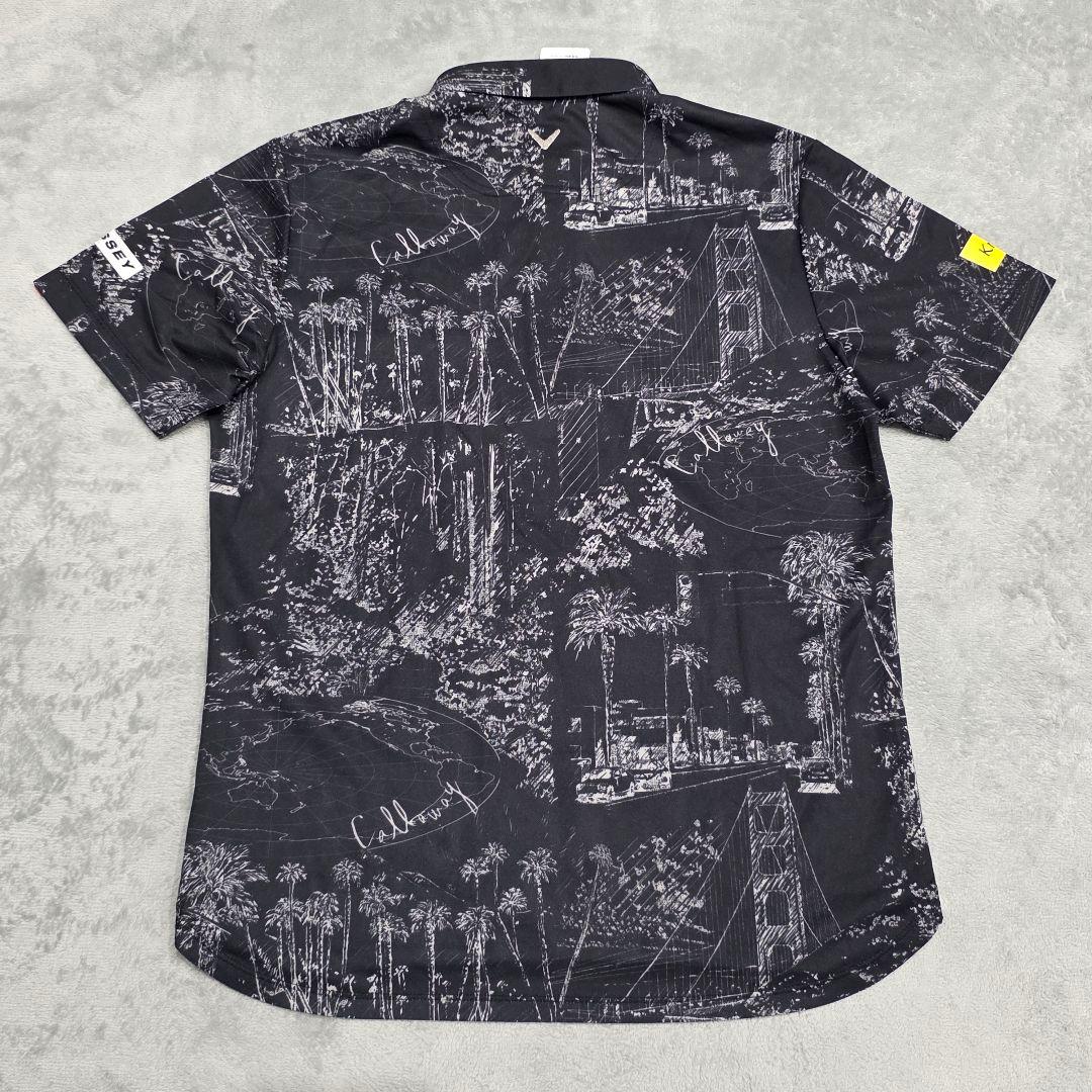 【未使用】Callaway　キャロウェイ　ポロシャツ　M　ブラック　総柄　ゴルフ