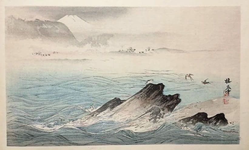 稀、棲鳳十二富士画帖（多色刷り木版画)竹内栖鳳画、明治27年11月出版