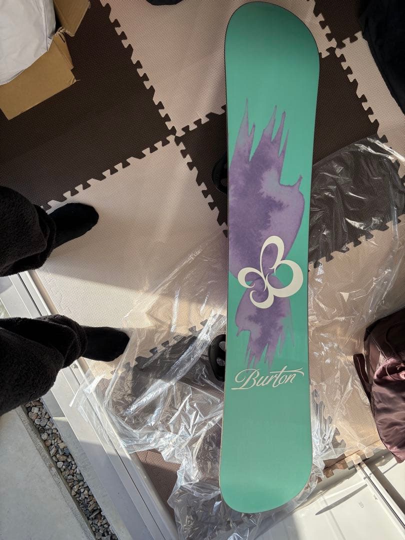 Burton スノーボード 紫と緑 FLUXバインディング