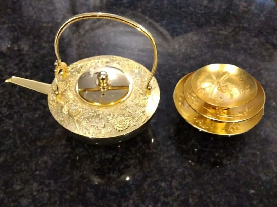 24金　メッキ　御屠蘇　盃大中小セット