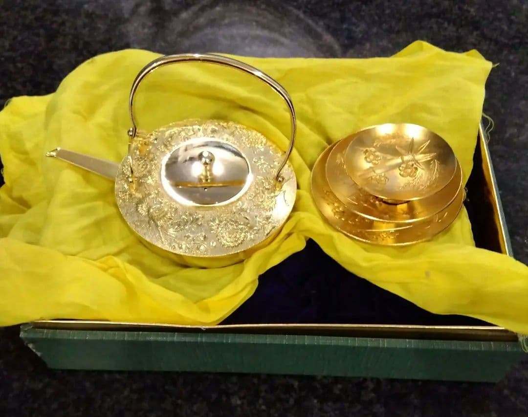 24金　メッキ　御屠蘇　盃大中小セット