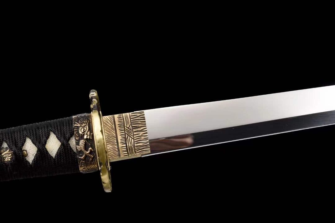 12寸銅装鋒鋼鏡面唐刀『断夢』武具　刀装具　日本刀　模造刀 居合刀