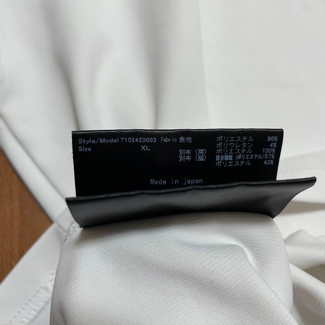 TFW49 ハーフジップ　モックネック　シャツ　ホワイト　グレー　XL