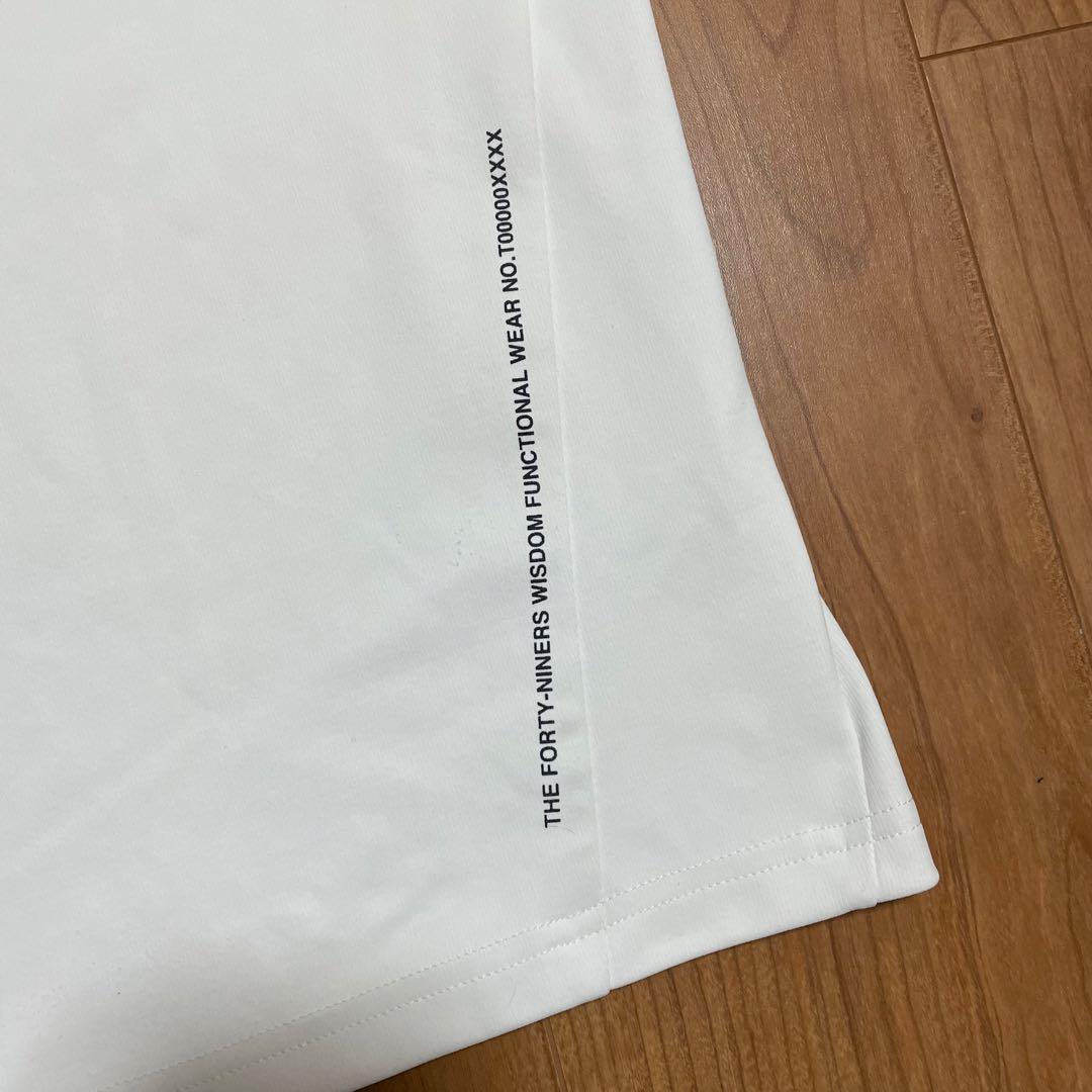 TFW49 ハーフジップ　モックネック　シャツ　ホワイト　グレー　XL