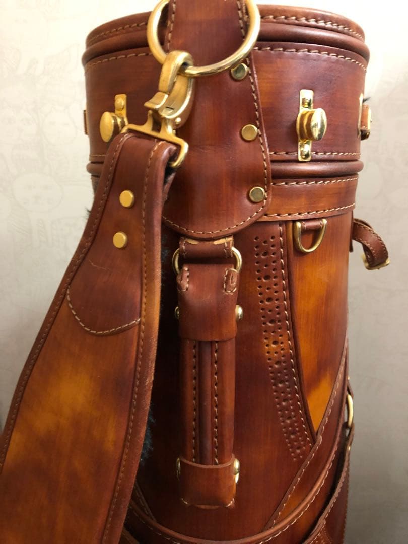 としゆき　超希少　最高級本革キャディバッグ　ゴルフバッグ