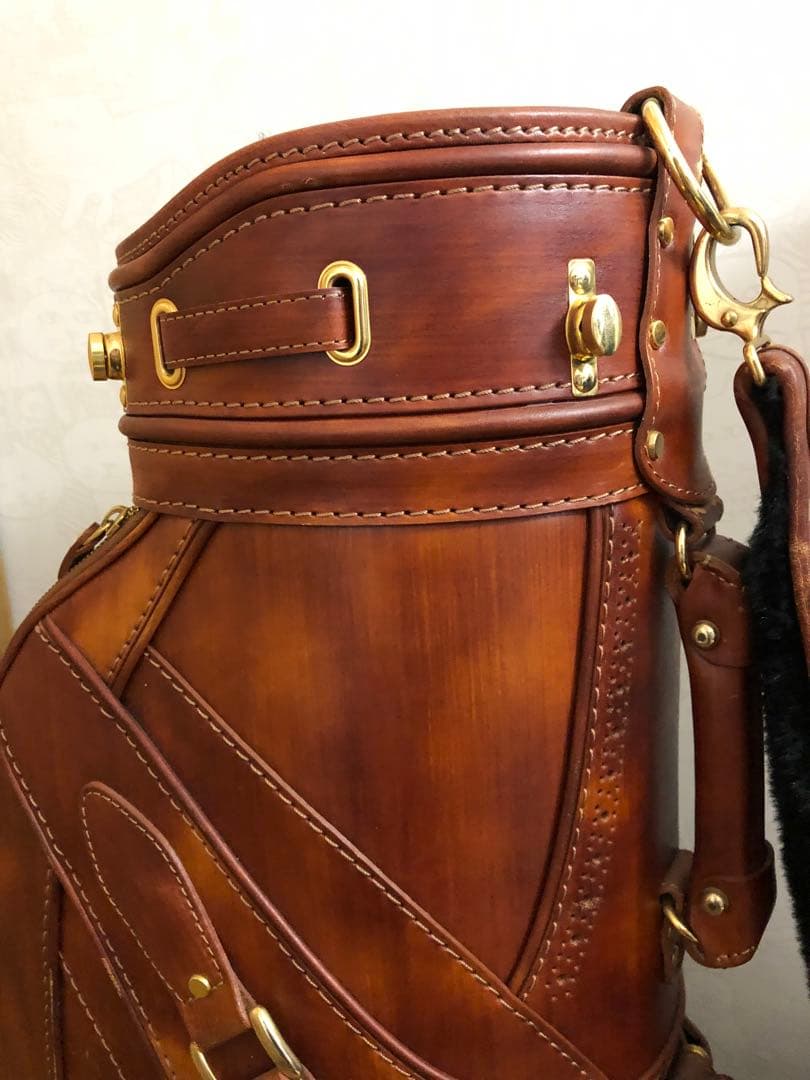 としゆき　超希少　最高級本革キャディバッグ　ゴルフバッグ