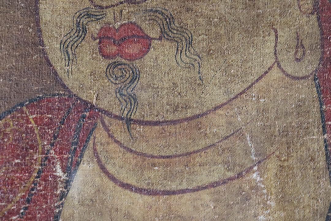 仏教美術 「阿弥陀如来図」 彩色 肉筆 60号 高麗仏画 時代古玩 唐物骨董