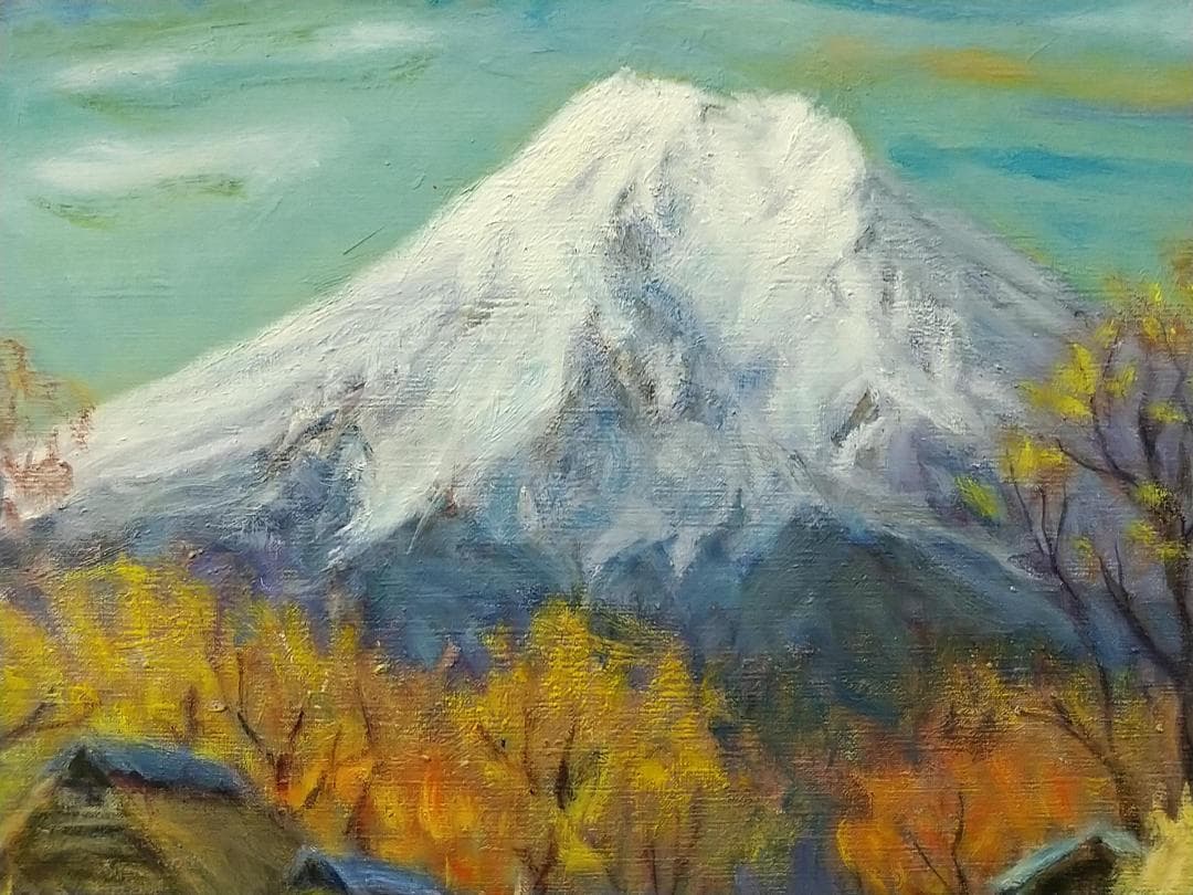 「忍野村風景」1976 P8 絵画 油絵