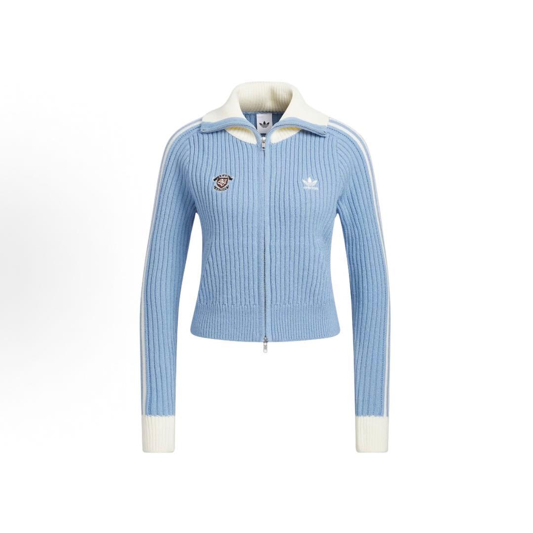 海外限定XS Adidasジップアップ ニットジャケット KF0719
