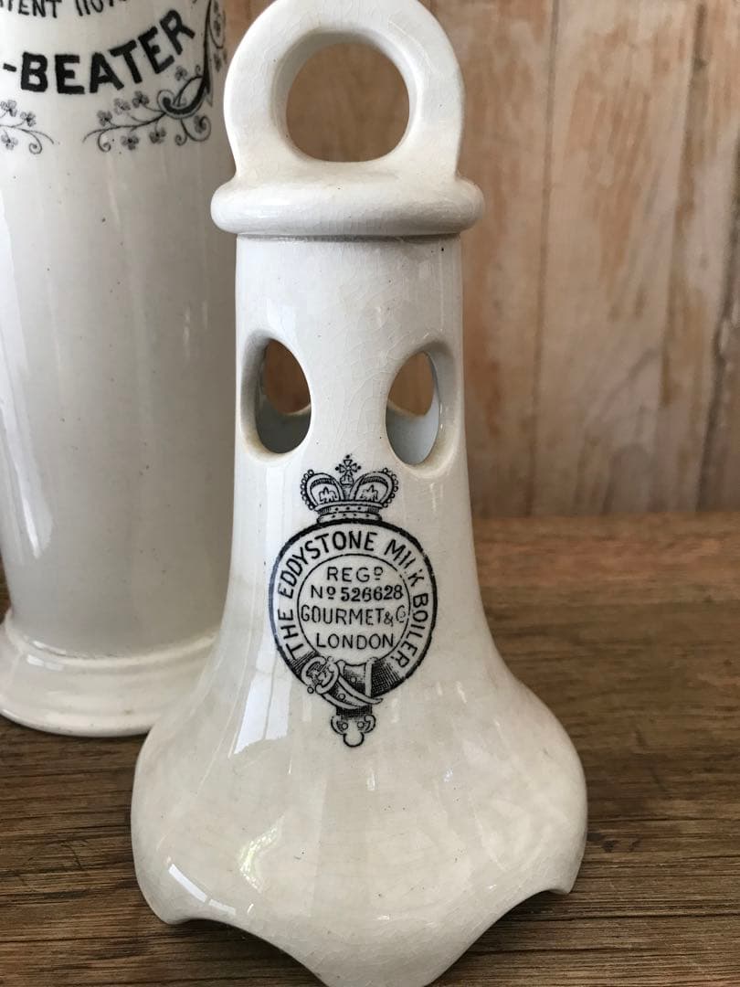 イギリスアンティーク　陶器ミルクボイラー