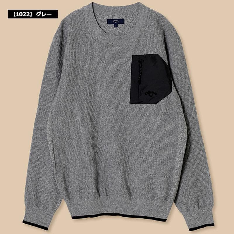 キャロウェイC22218100　メンズニット　グレー　Lサイズ