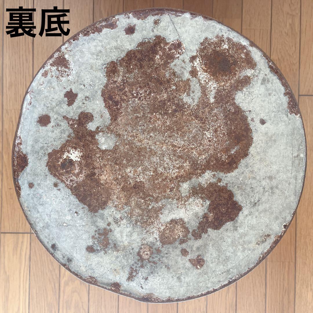 ブリキ　缶　蓋付き　持ち手付き　アンティーク　ヴィンテージ　昭和レトロ