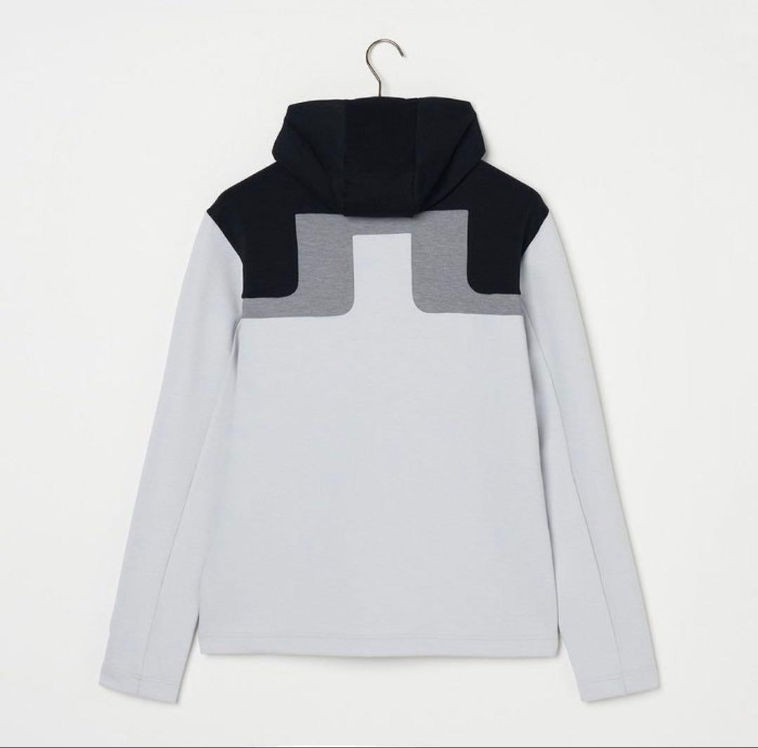 J.LINDEBERG フルジップ ロゴ パーカー グレー/ブラック ゴルフ