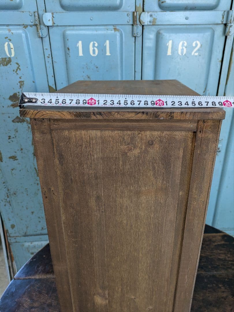 木製ヴィンテージスタイル ガラスキャビネット アンティークサイドボード