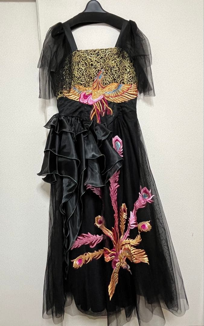 Rainbow Shiu 社交ダンス　パーティードレス　スタンダードドレス　黒