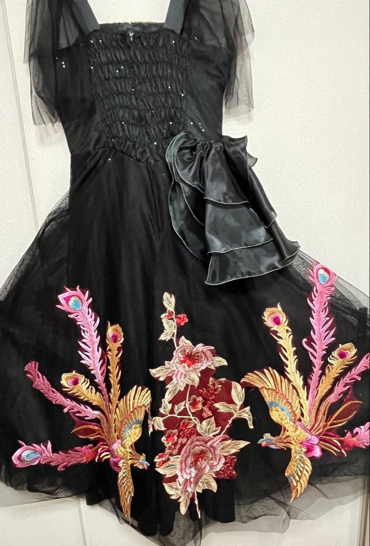 Rainbow Shiu 社交ダンス　パーティードレス　スタンダードドレス　黒