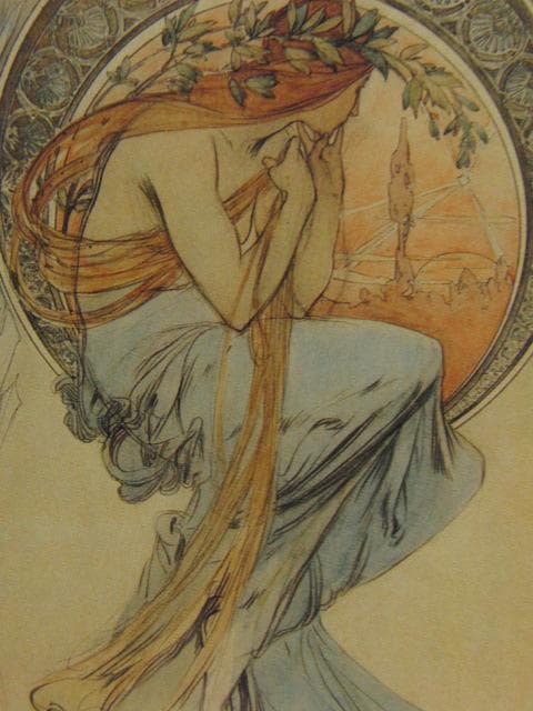 アルフォンス・ミュシャ、詩、連作〈四芸術〉より、希少な画集より