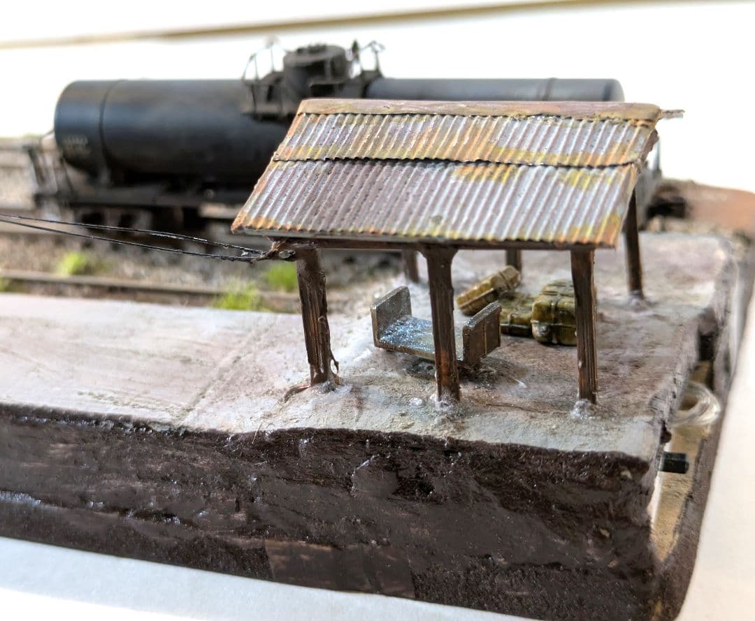 食*ン様 Ｎゲージ・ジオラマ展示台【昭和の貨車留置線】※タンク貨車付き！