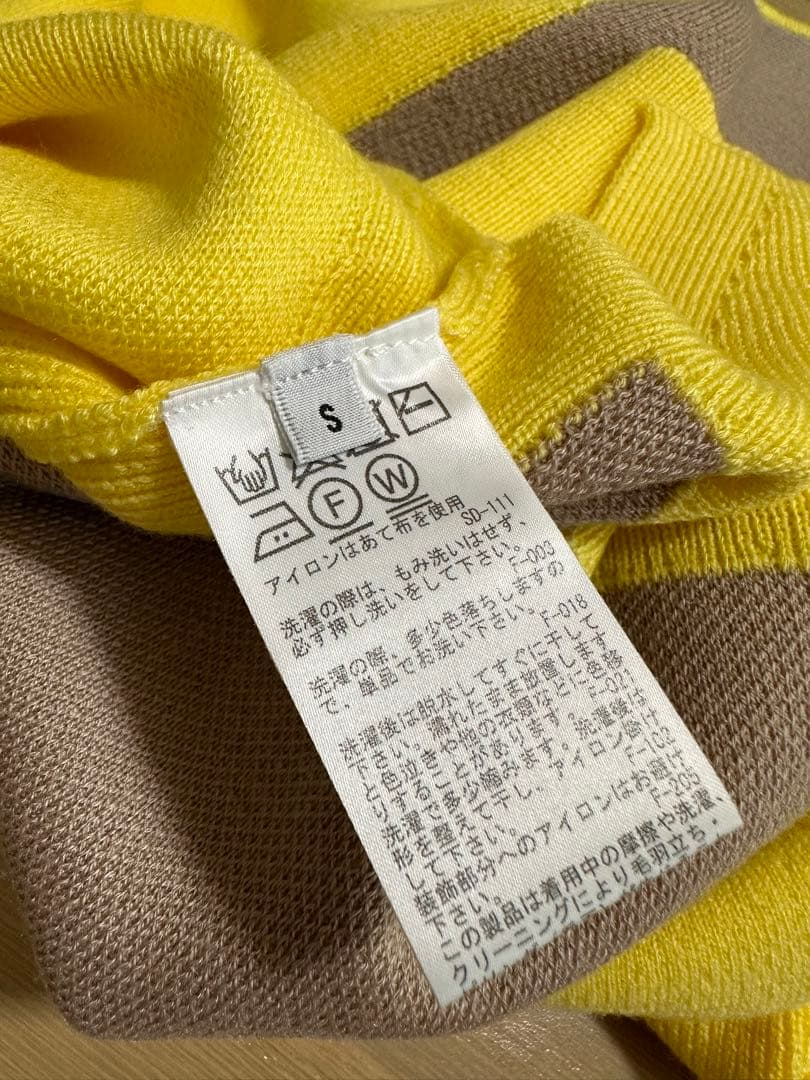 JUN & ROPE レディース バイカラー 長袖 ニット イエロー ベージュ