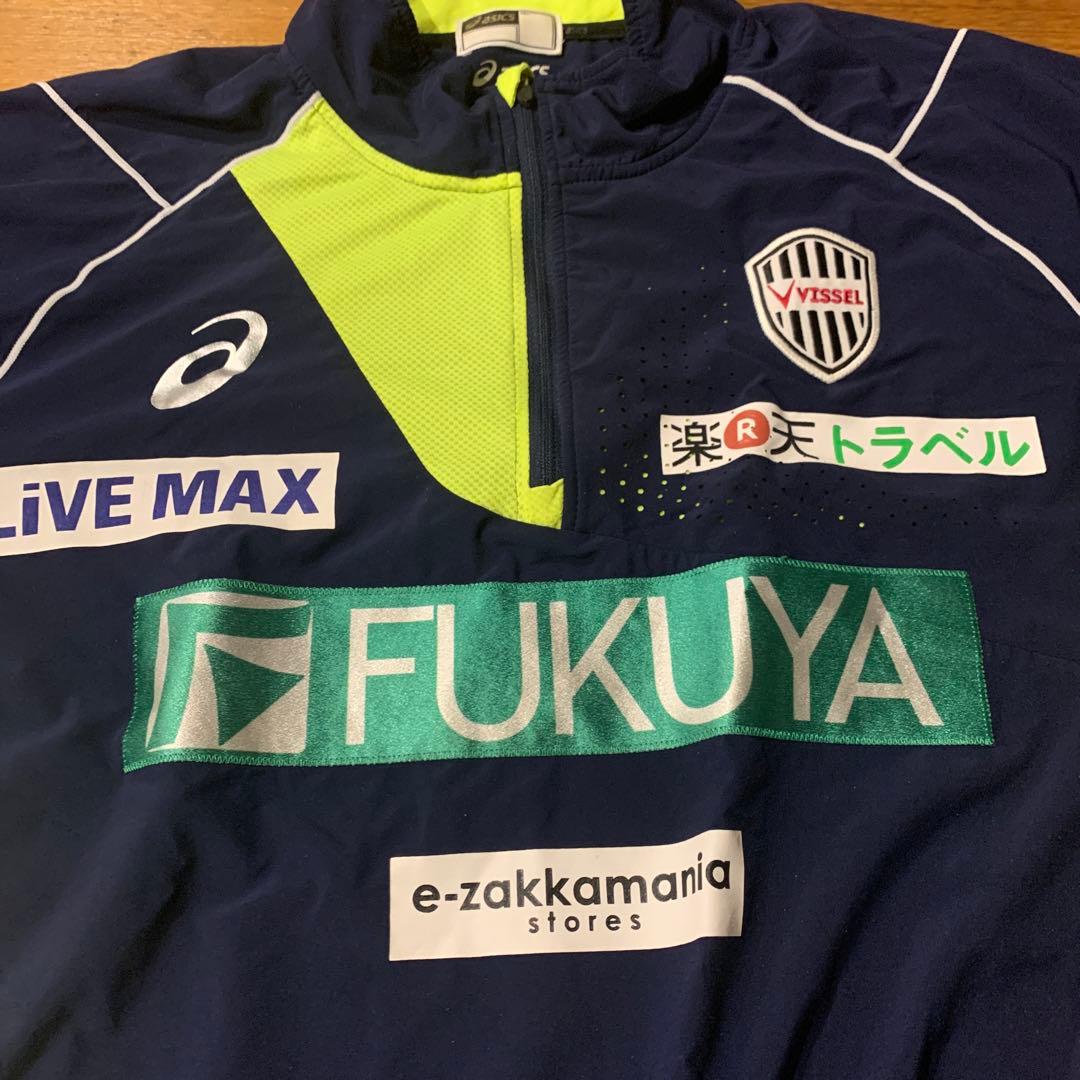 asics ヴィッセル神戸 ピステ・ウィンドブレーカー ネイビー/ライム