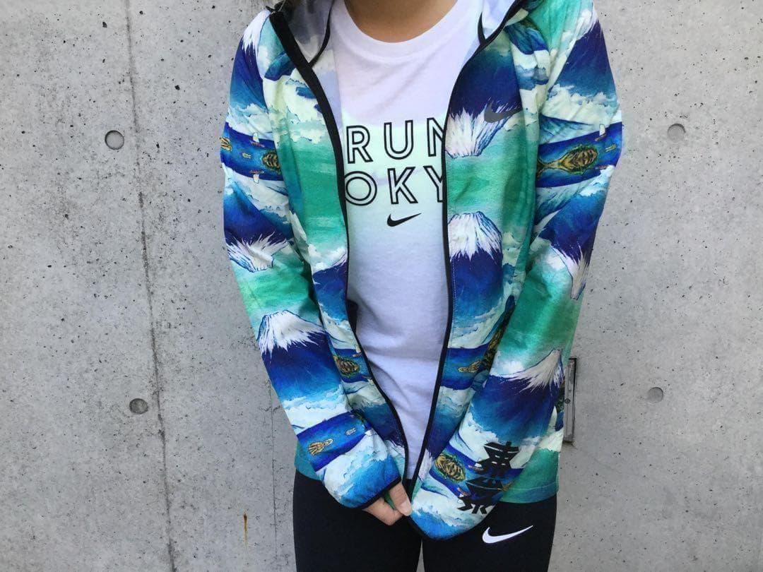 防寒！NIKE RUN 富士山 東京 マラソン 記念 ランニング M F 38