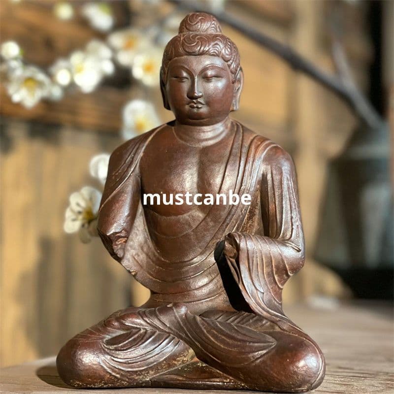 石像彫刻 釈迦尼仏 家内 書斎 茶室 客間 禅意 置物 装飾品 工芸品