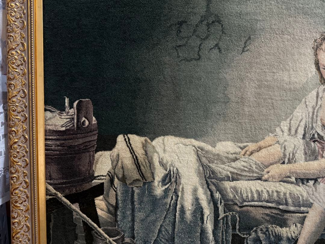 イラン製　装饰的ペルシャ緞通 タブリーズ 女性の肖像　毛100% 送料込み