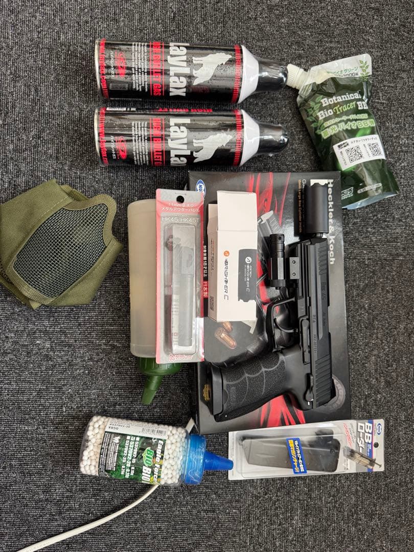 hk45 新品ガス缶2本 エーステックトレーサー