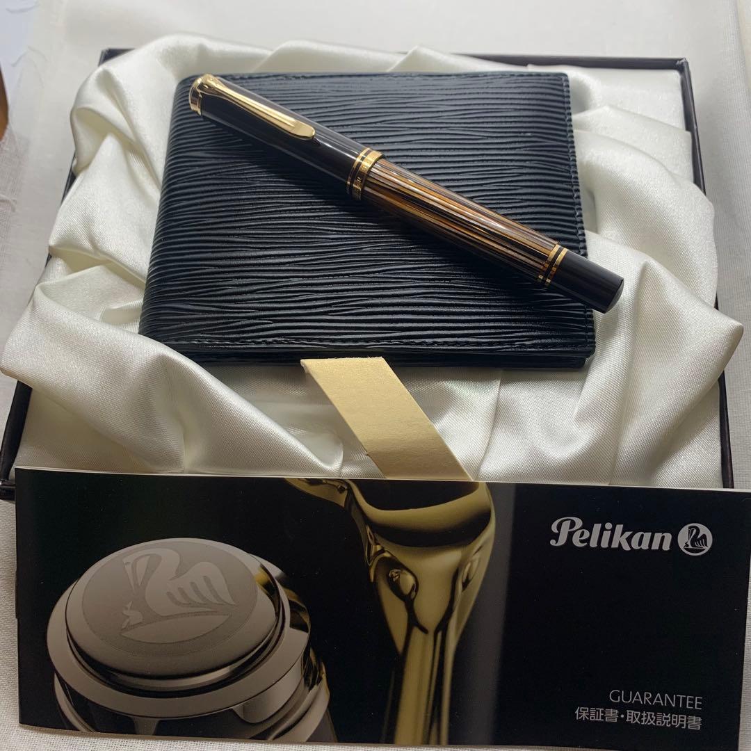 【美品】【箱備品付】ペリカン　スーベレーン　M400SE 茶縞 14C EF