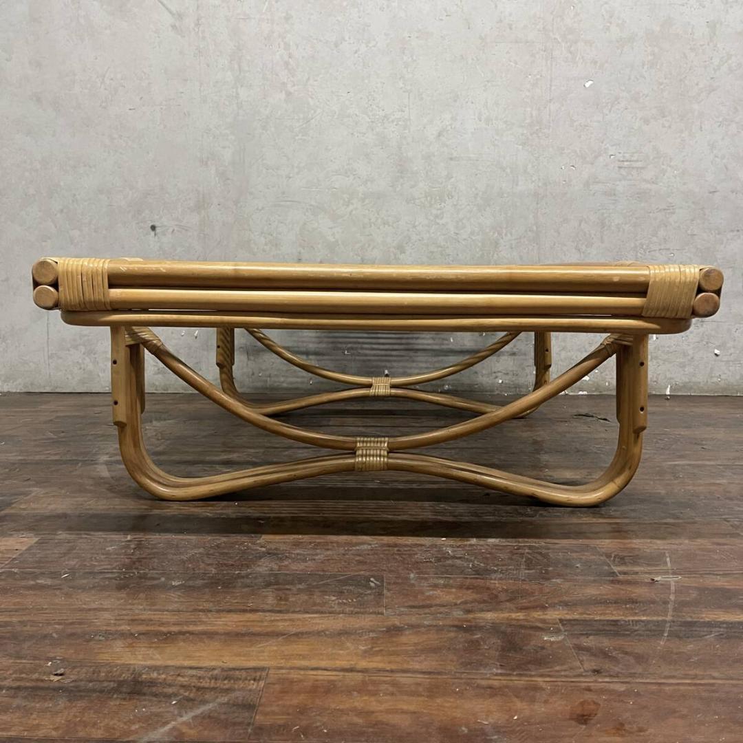 ラタン ガラステーブル センターテーブル ローテーブル リビング