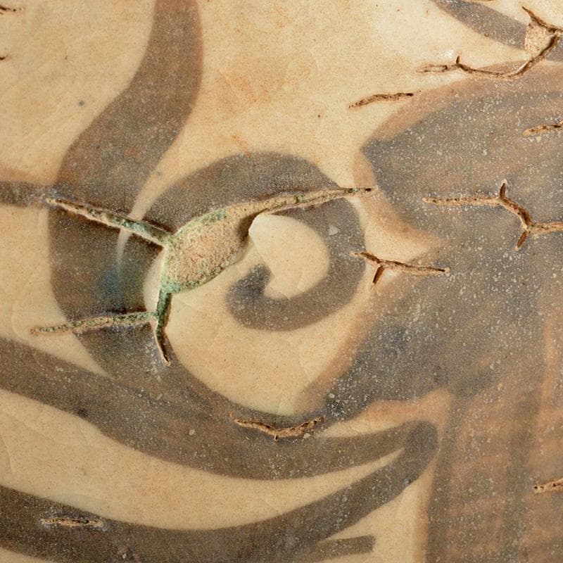 中国　磁州窯白磁　鉄絵花卉文瓶　M　6321C