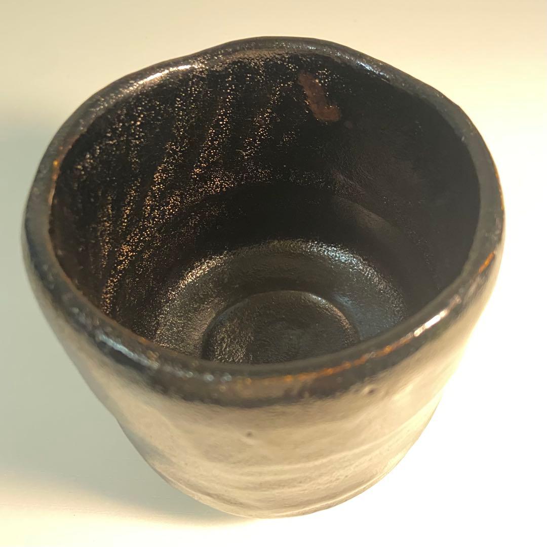 【美品】黒筒茶碗 抹茶 了入？