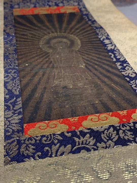 肉筆金粉　古仏画　絹本　仏画　掛け軸　仏壇　釈迦様　豪華仕上げ