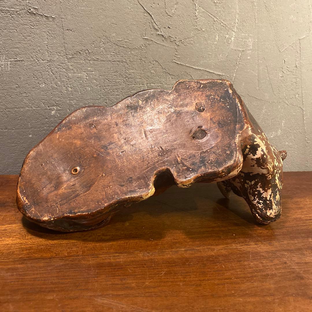 骨董品 陶古園 牛の置物 オブジェ 時代物 コレクション オブジェ