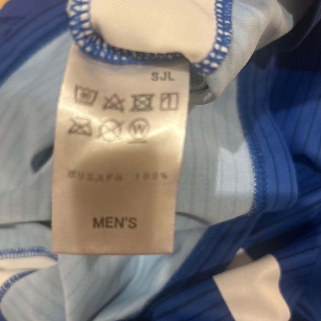 市立船橋 サッカーシャツ 刺繍 青 21 美品