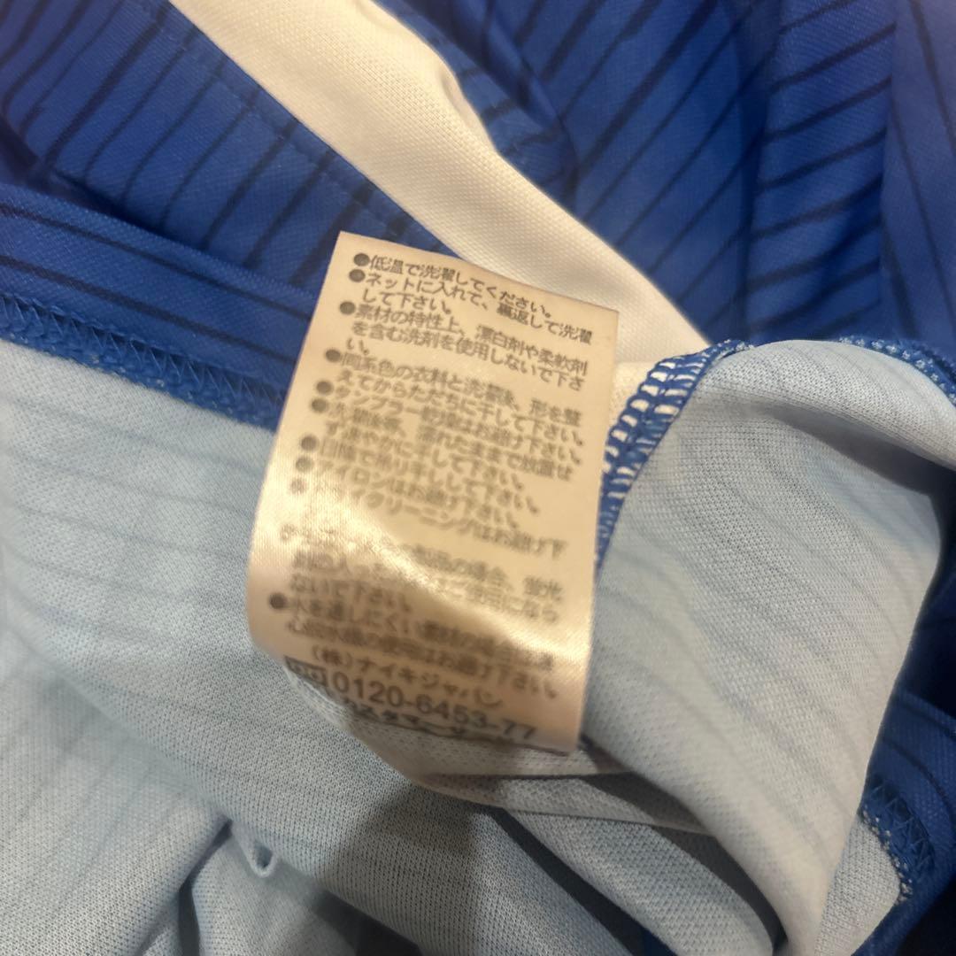 市立船橋 サッカーシャツ 刺繍 青 21 美品