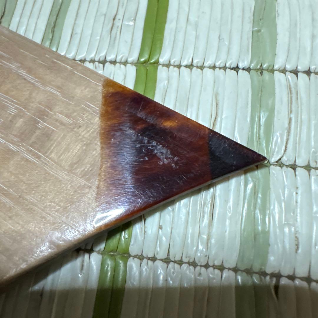 三味線　撥　バチ　鼈甲　べっこう　木製　明石